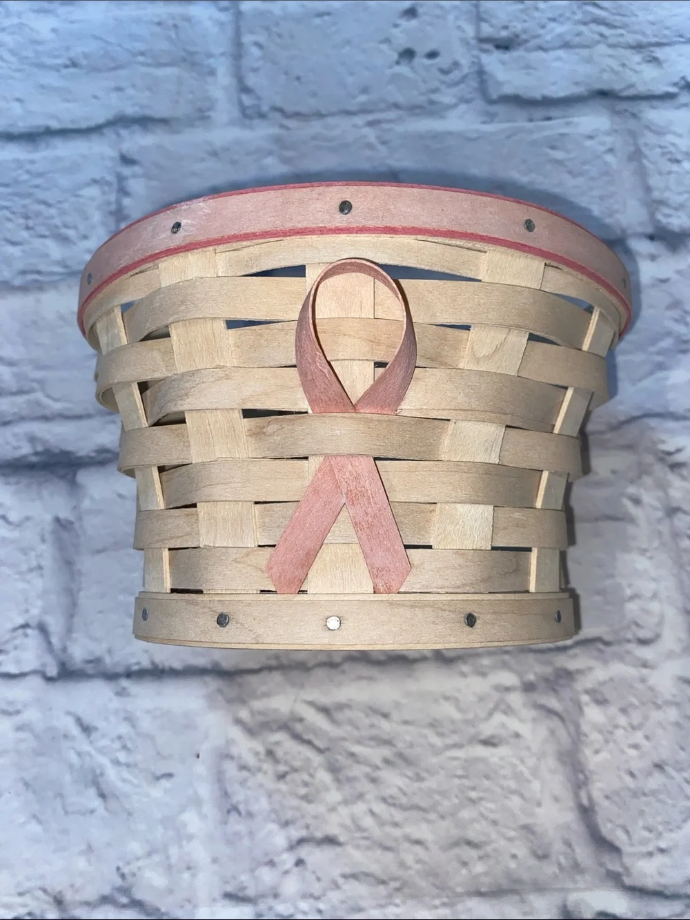 Longaberger 2007 Horizon of Hope Basket, Wooden Lid, & Plastic Protector